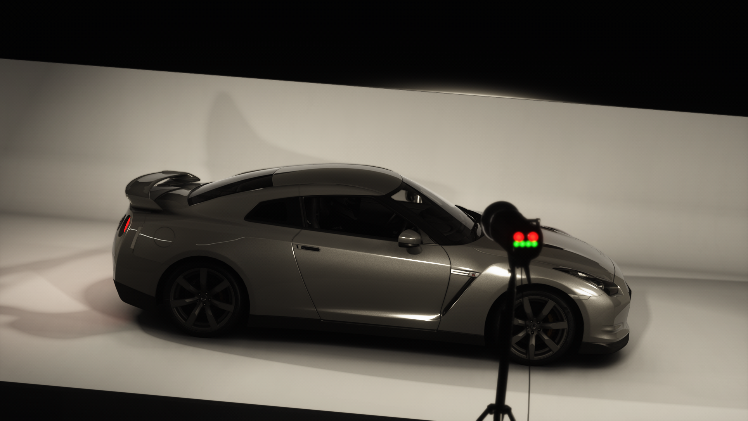 Nissan GTR in a photo studio